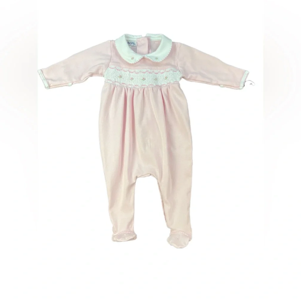 NWOT MAGNOLIA BABY Mia’s Classics Solid Smocked Footie - 3M - Picture 2 of 4
